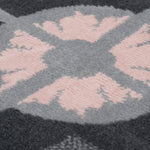 Stair Runner Hard Wearing Kitchen Mat - Texas Pink & Grey Floral Tiles - Bargainia.com - 