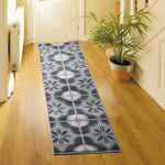 Stair Runner Hard Wearing Kitchen Mat - Texas Pink & Grey Floral Tiles - Bargainia.com - 