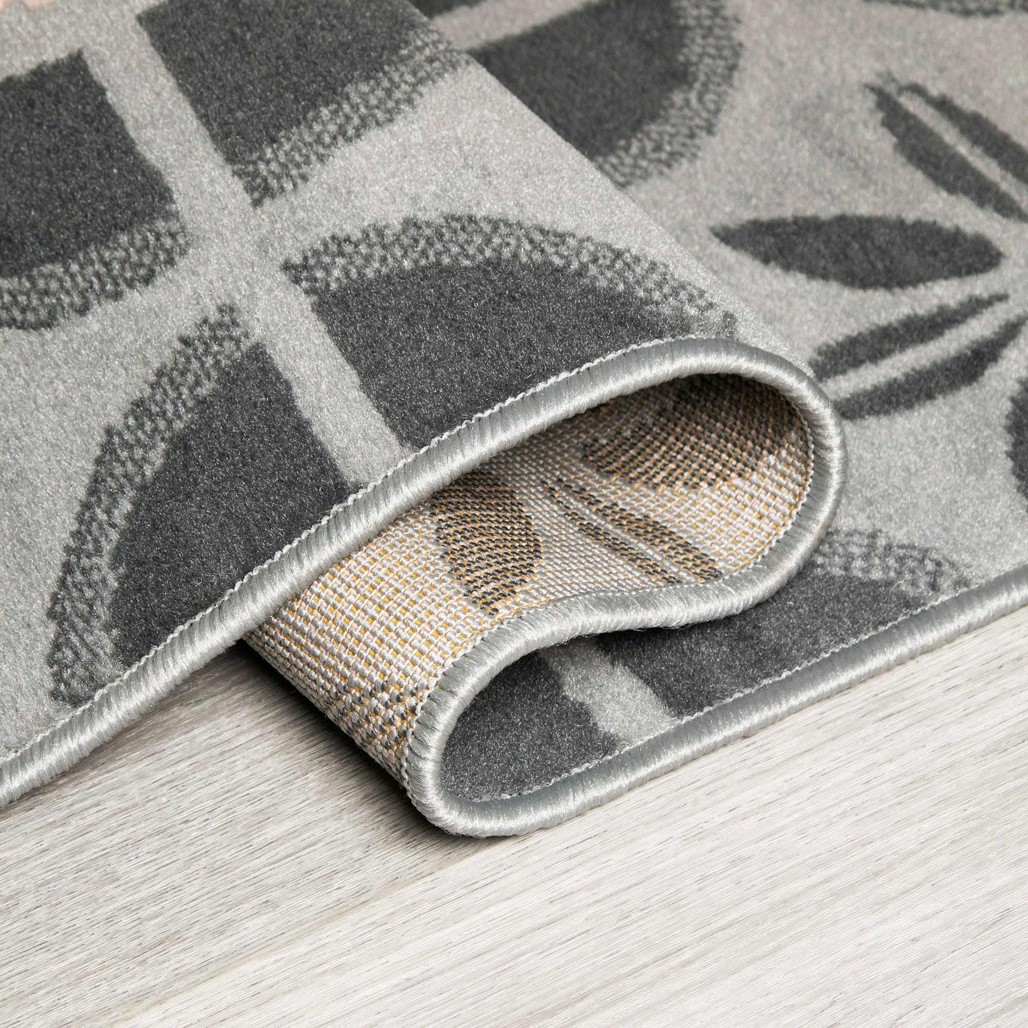 Stair Runner Hard Wearing Kitchen Mat - Texas Pink & Grey Floral Tiles Stair Runner Rug Masters