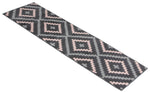 Stair Runner Hard Wearing Kitchen Mat - Texas Pink & Grey Geometric Tiles - Bargainia.com - 