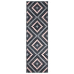 Stair Runner Hard Wearing Kitchen Mat - Texas Pink & Grey Geometric Tiles - Bargainia.com - 