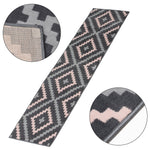 Stair Runner Hard Wearing Kitchen Mat - Texas Pink & Grey Geometric Tiles - Bargainia.com - 