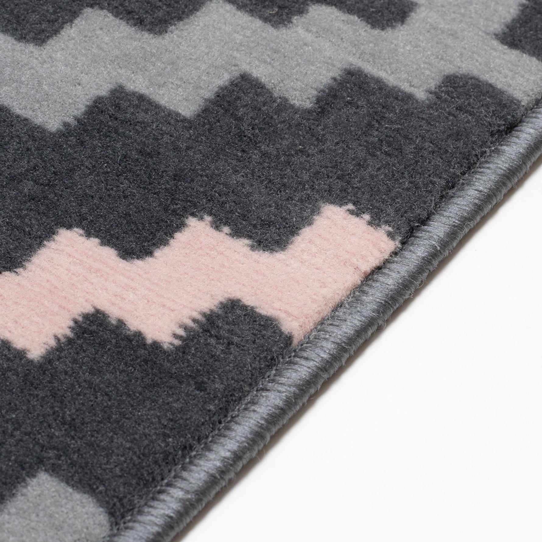 Stair Runner Hard Wearing Kitchen Mat - Texas Pink & Grey Geometric Tiles - Bargainia.com - 