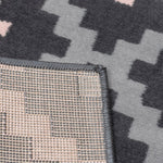 Stair Runner Hard Wearing Kitchen Mat - Texas Pink & Grey Geometric Tiles - Bargainia.com - 