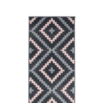 Stair Runner Hard Wearing Kitchen Mat - Texas Pink & Grey Geometric Tiles - Bargainia.com - 