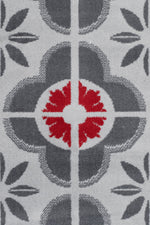 Stair Runner Hard Wearing Kitchen Mat - Texas Red & Grey Floral - Bargainia.com - 