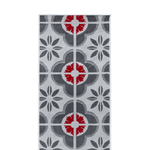 Stair Runner Hard Wearing Kitchen Mat - Texas Red & Grey Floral - Bargainia.com - 