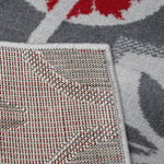 Stair Runner Hard Wearing Kitchen Mat - Texas Red & Grey Floral - Bargainia.com - 