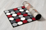 Stair Runner Hard Wearing Kitchen Mat - Texas Red & Grey Spots - Bargainia.com - 
