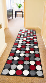 Stair Runner Hard Wearing Kitchen Mat - Texas Red & Grey Spots - Bargainia.com - 