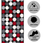 Stair Runner Hard Wearing Kitchen Mat - Texas Red & Grey Spots - Bargainia.com - 