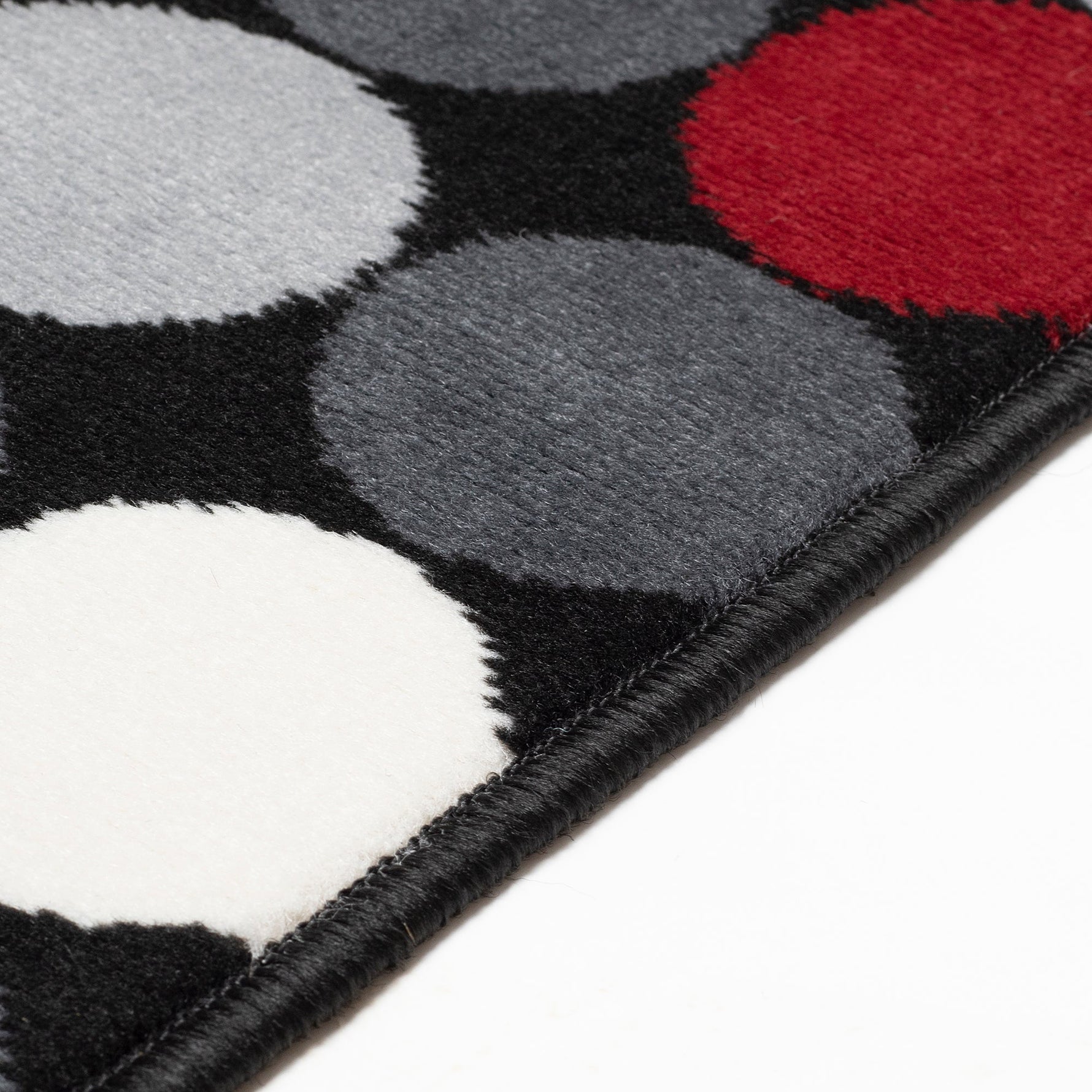 Stair Runner Hard Wearing Kitchen Mat - Texas Red & Grey Spots - Bargainia.com - 