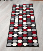 Stair Runner Hard Wearing Kitchen Mat - Texas Red & Grey Spots - Bargainia.com - 