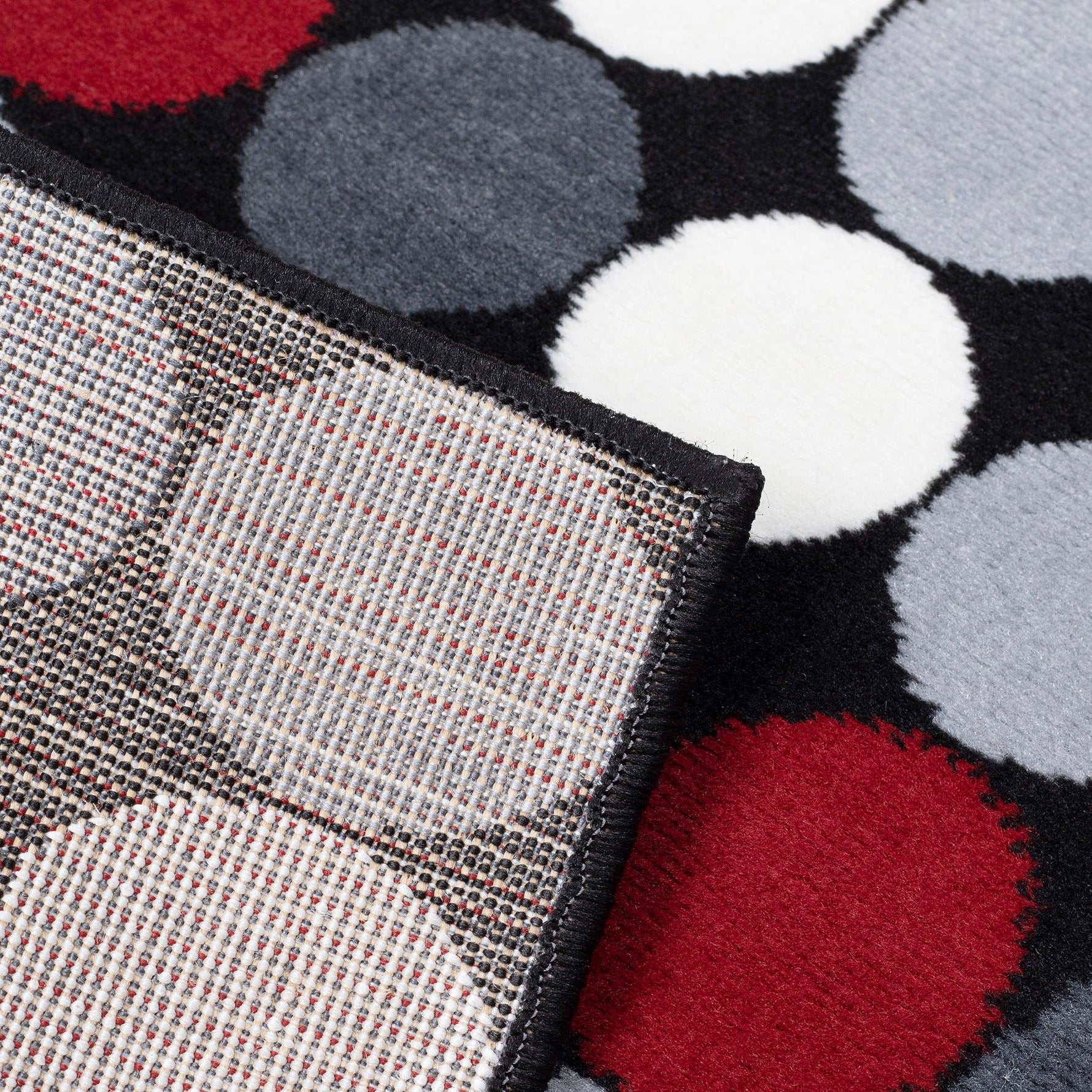 Stair Runner Hard Wearing Kitchen Mat - Texas Red & Grey Spots - Bargainia.com - 