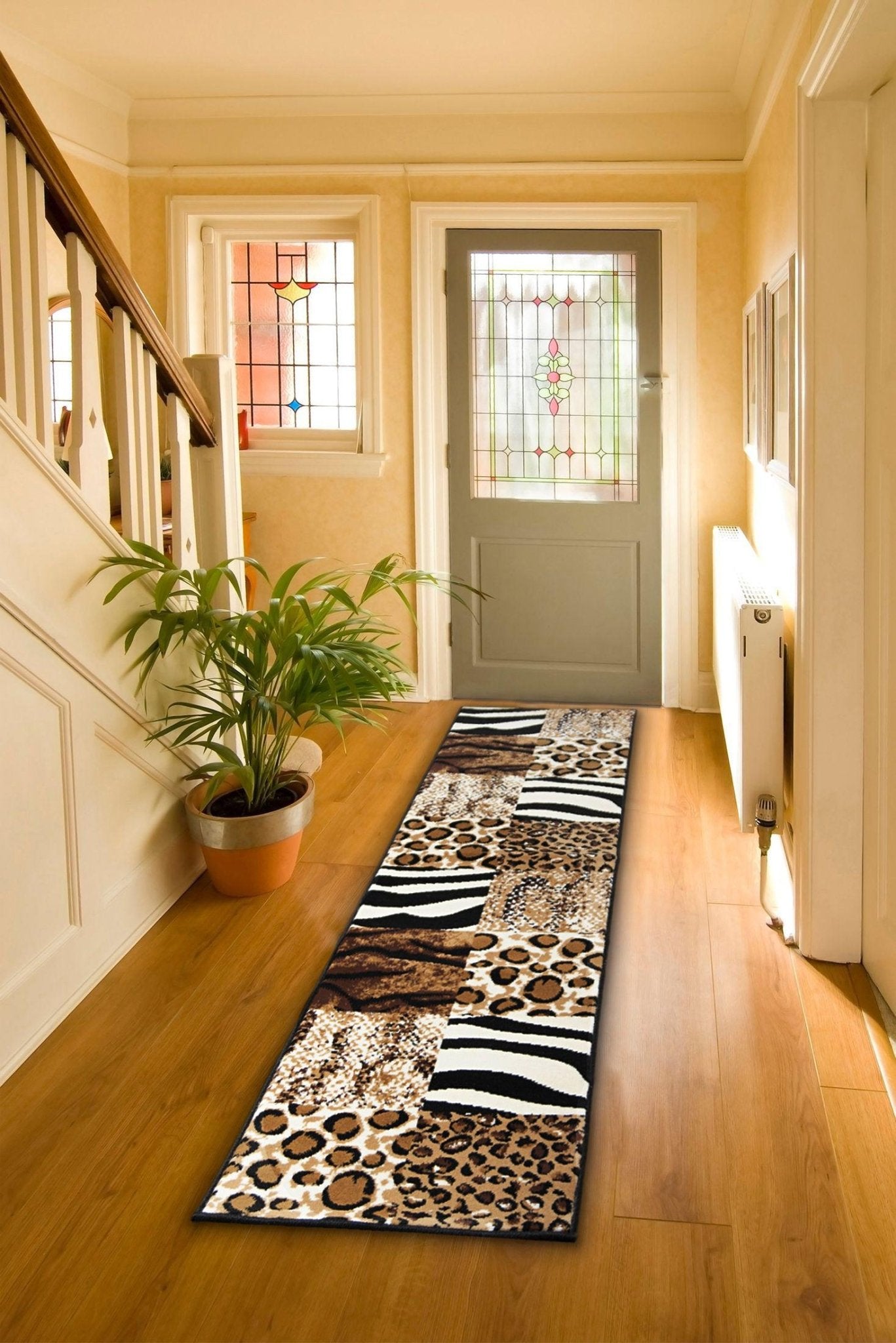 Stair Runner Hard Wearing Kitchen Mat - Texas Safari Print Stair Runner Rug Masters