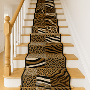 Stair Runner Hard Wearing Kitchen Mat - Texas Safari Print Stair Runner Rug Masters