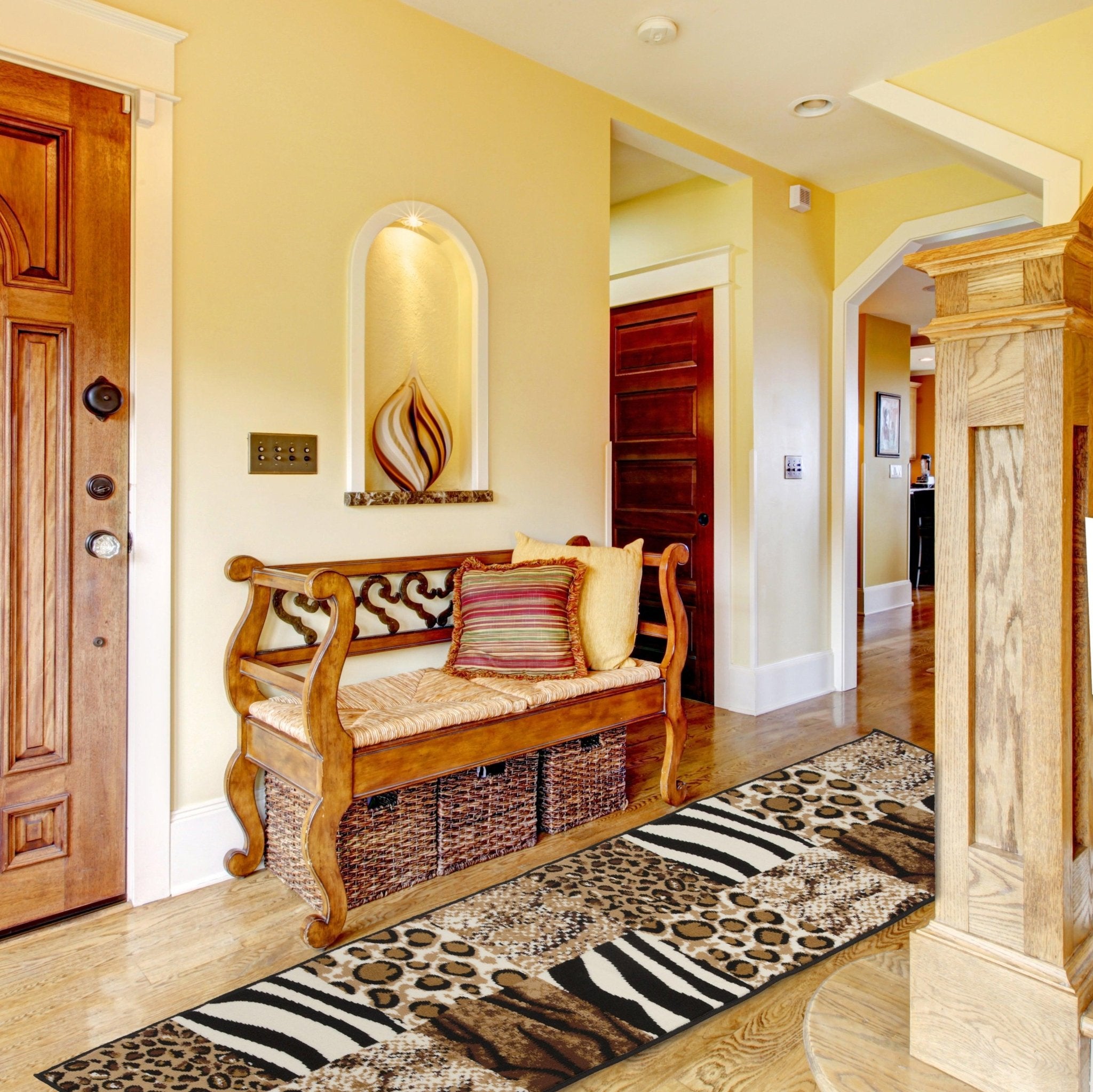 Stair Runner Hard Wearing Kitchen Mat - Texas Safari Print Stair Runner Rug Masters