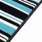Stair Runner Hard Wearing Kitchen Mat - Texas Teal Lines - Bargainia.com - 