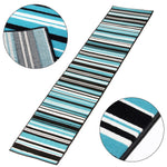 Stair Runner Hard Wearing Kitchen Mat - Texas Teal Lines - Bargainia.com - 