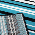 Stair Runner Hard Wearing Kitchen Mat - Texas Teal Lines - Bargainia.com - 