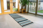 Stair Runner Hard Wearing Kitchen Mat - Texas Teal Lines - Bargainia.com - 