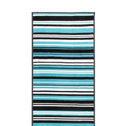 Stair Runner Hard Wearing Kitchen Mat - Texas Teal Lines Stair Runner Rug Masters