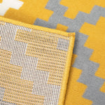 Stair Runner Hard Wearing Kitchen Mat - Texas Yellow & Grey Geometric Tiles - Bargainia.com - 