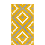 Stair Runner Hard Wearing Kitchen Mat - Texas Yellow & Grey Geometric Tiles - Bargainia.com - 
