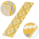Stair Runner Hard Wearing Kitchen Mat - Texas Yellow & Grey Geometric Tiles - Bargainia.com - 
