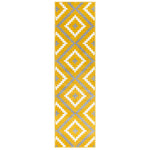 Stair Runner Hard Wearing Kitchen Mat - Texas Yellow & Grey Geometric Tiles - Bargainia.com - 