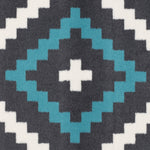 Stair Runner Hessian Backed Kitchen Mat - Texas Blue & Grey Geometric Tiles - Bargainia.com - 