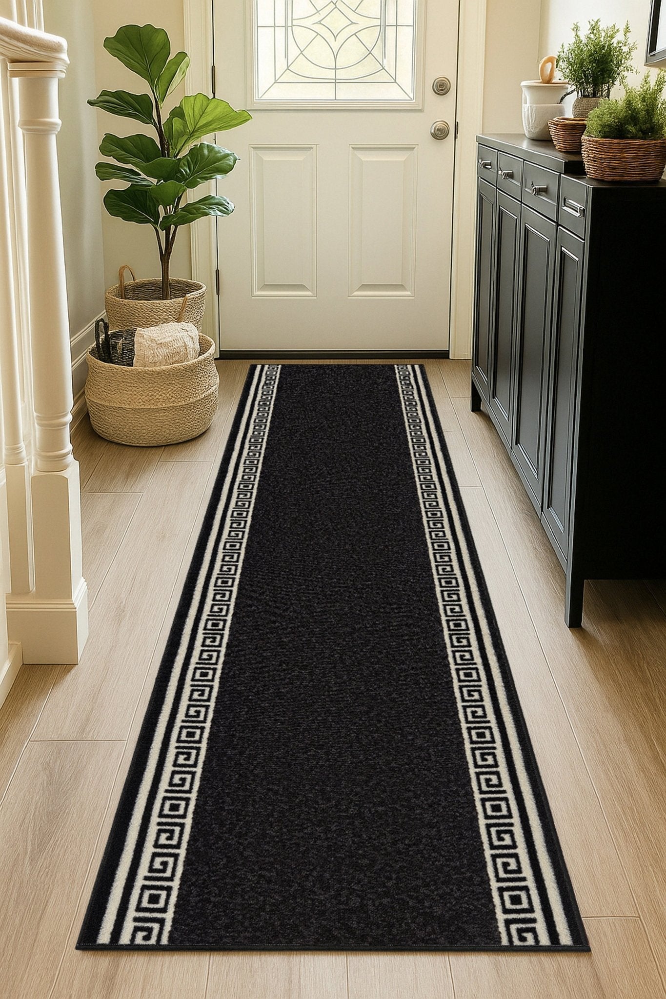 Stair Runner Non-Slip Kitchen Mat - Black Luna Stair Runner Rug Masters