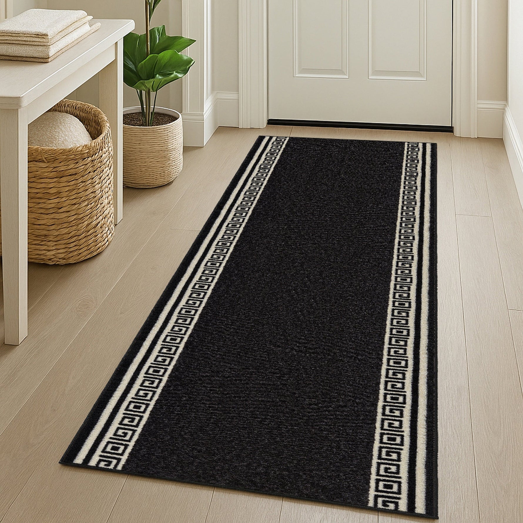 Stair Runner Non - Slip Kitchen Mat - Black Luna - Bargainia.com - 