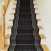 Stair Runner Non-Slip Kitchen Mat - Black Luna Stair Runner Rug Masters