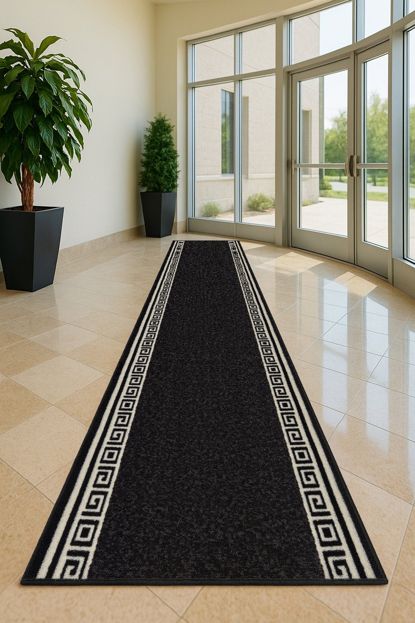 Stair Runner Non-Slip Kitchen Mat - Black Luna Stair Runner Rug Masters