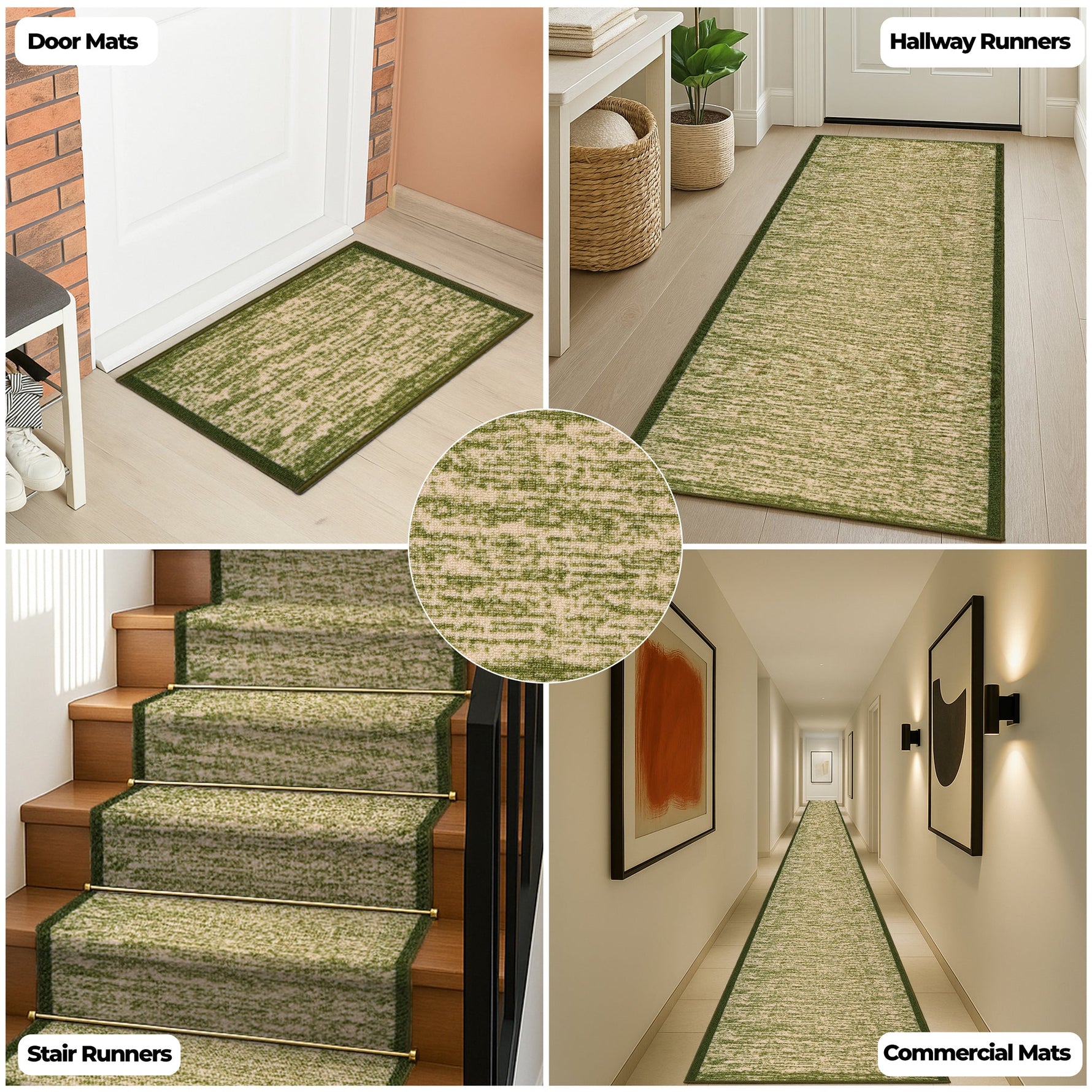 Stair Runner Non - Slip Kitchen Mat - Blend Green - Bargainia.com - 