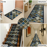 Stair Runner Non - Slip Kitchen Mat - Blue Anejo - Bargainia.com - 