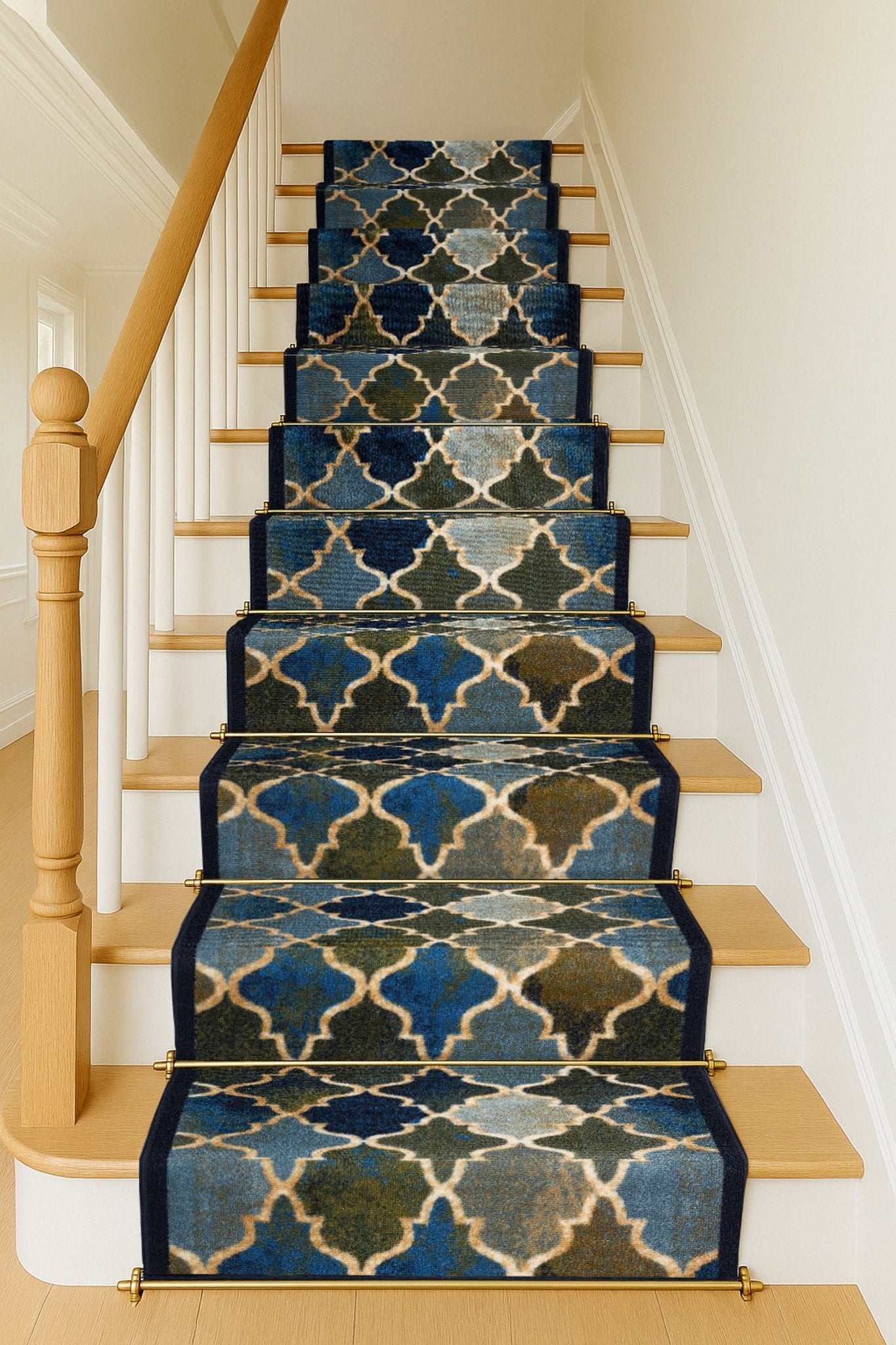 Stair Runner Non - Slip Kitchen Mat - Blue Anejo - Bargainia.com - 