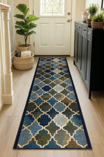 Stair Runner Non - Slip Kitchen Mat - Blue Anejo - Bargainia.com - 