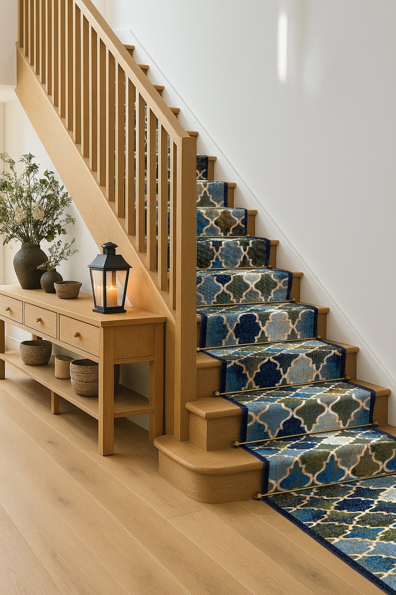 Stair Runner Non - Slip Kitchen Mat - Blue Anejo - Bargainia.com - 