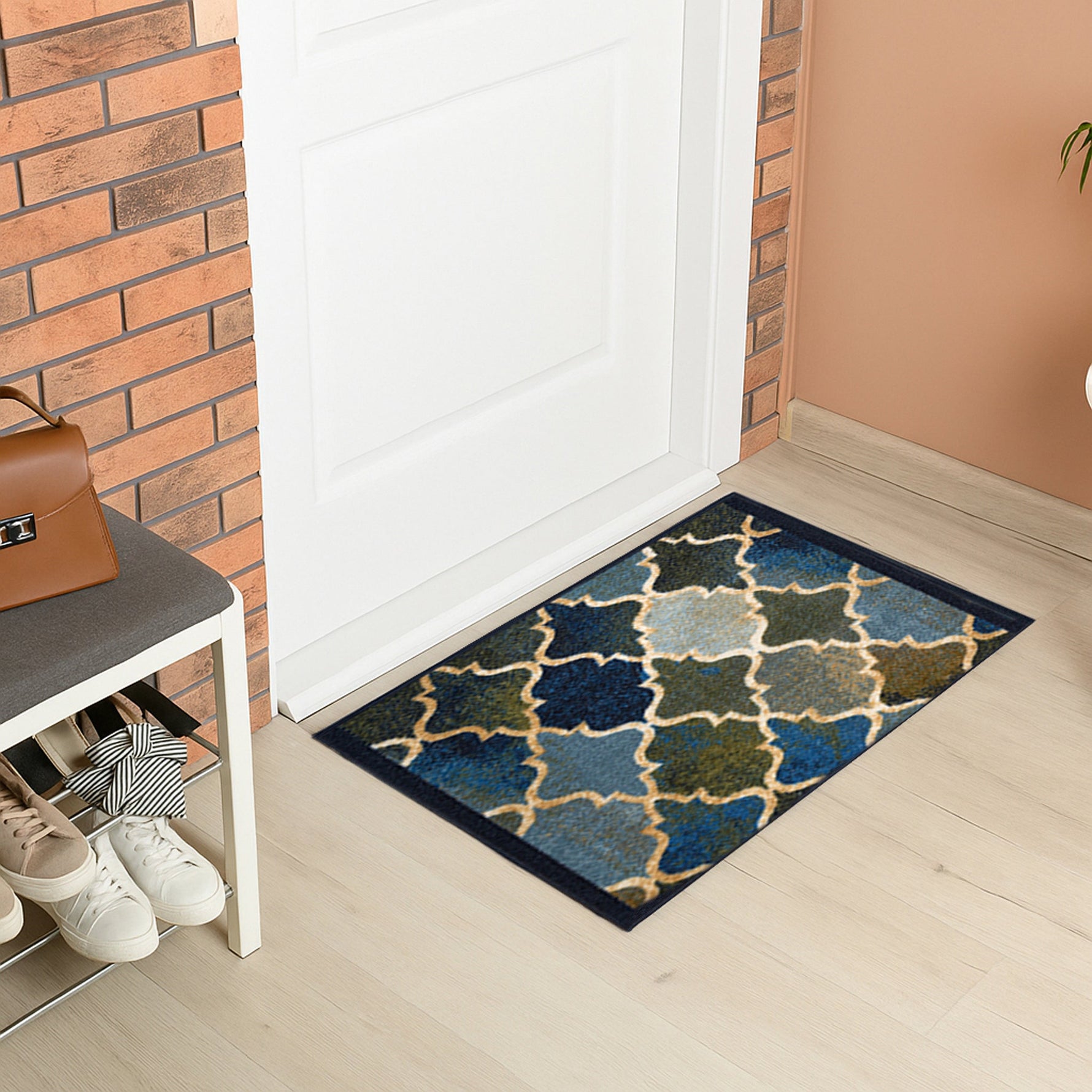 Stair Runner Non - Slip Kitchen Mat - Blue Anejo - Bargainia.com - 