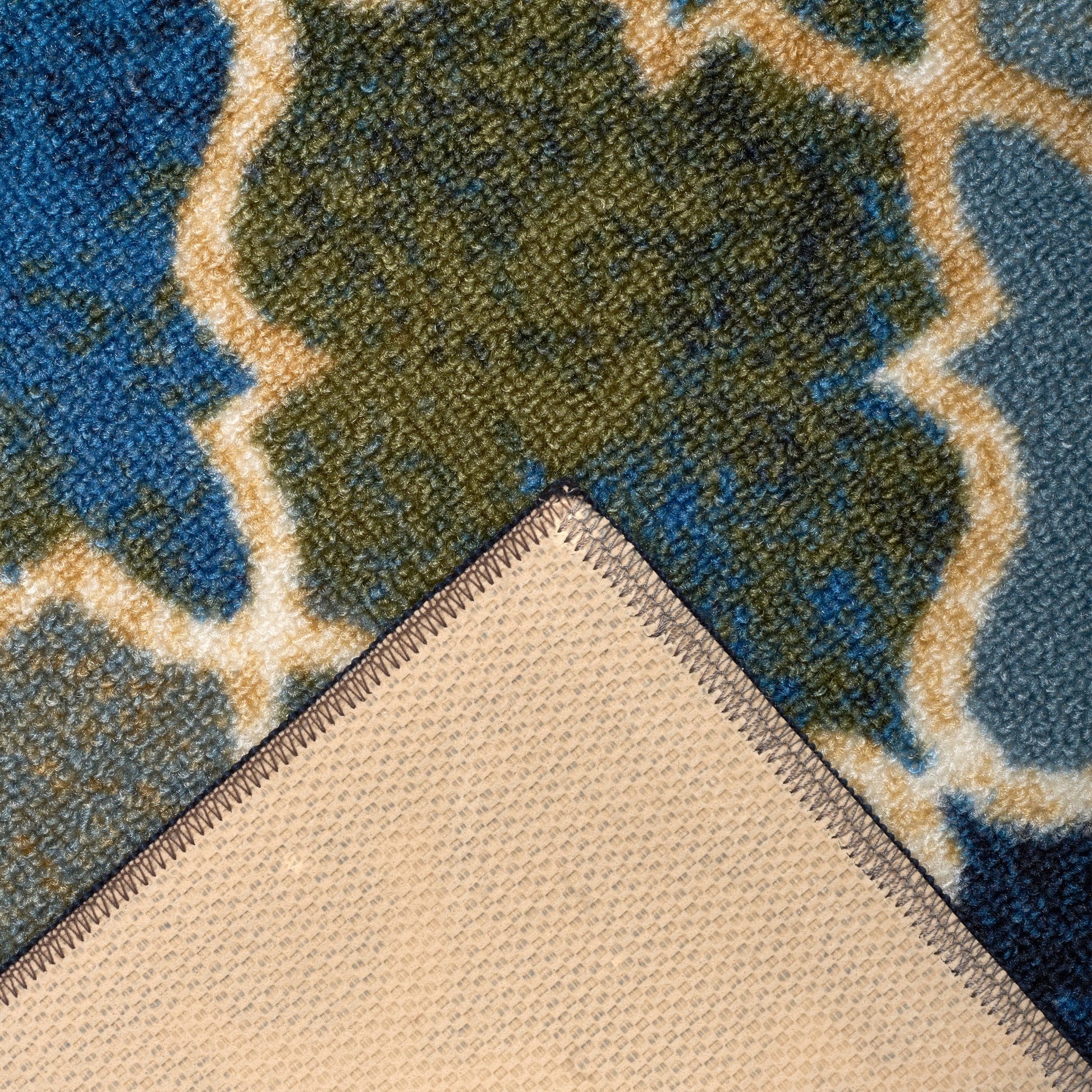 Stair Runner Non-Slip Kitchen Mat - Blue Anejo Stair Runner Rug Masters