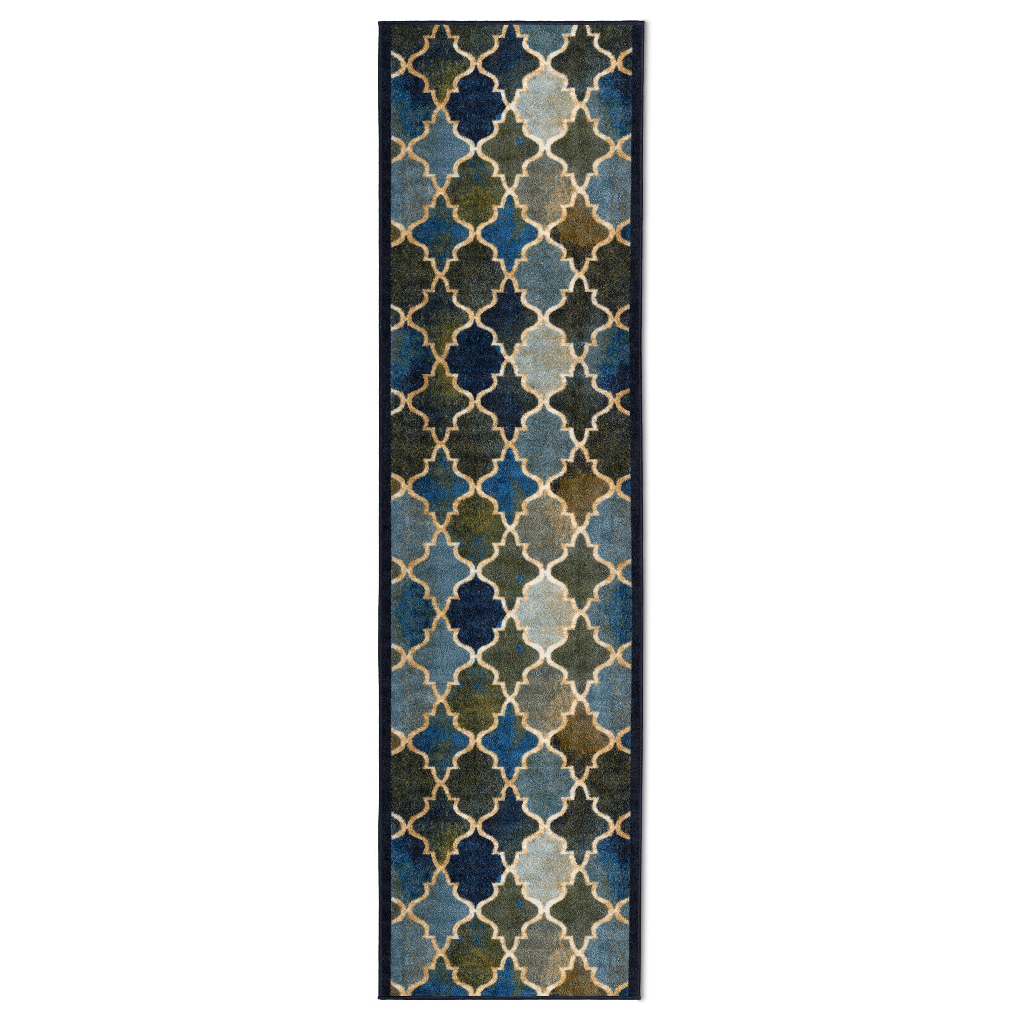 Stair Runner Non-Slip Kitchen Mat - Blue Anejo Stair Runner Rug Masters