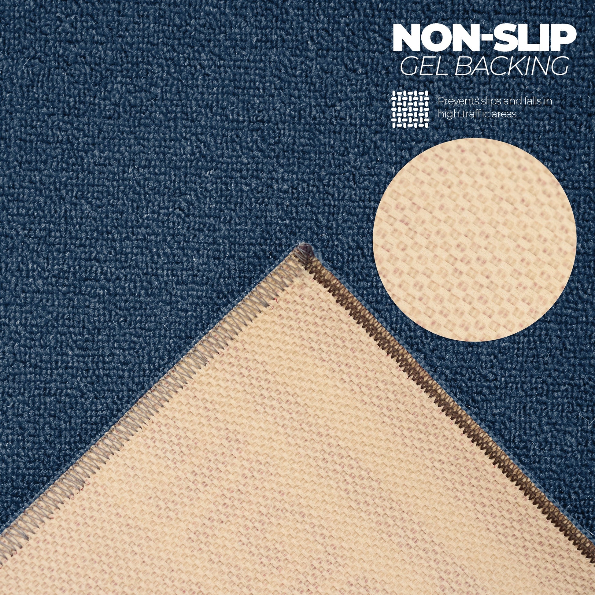 Stair Runner Non-Slip Kitchen Mat - Blue Luna Stair Runner Rug Masters