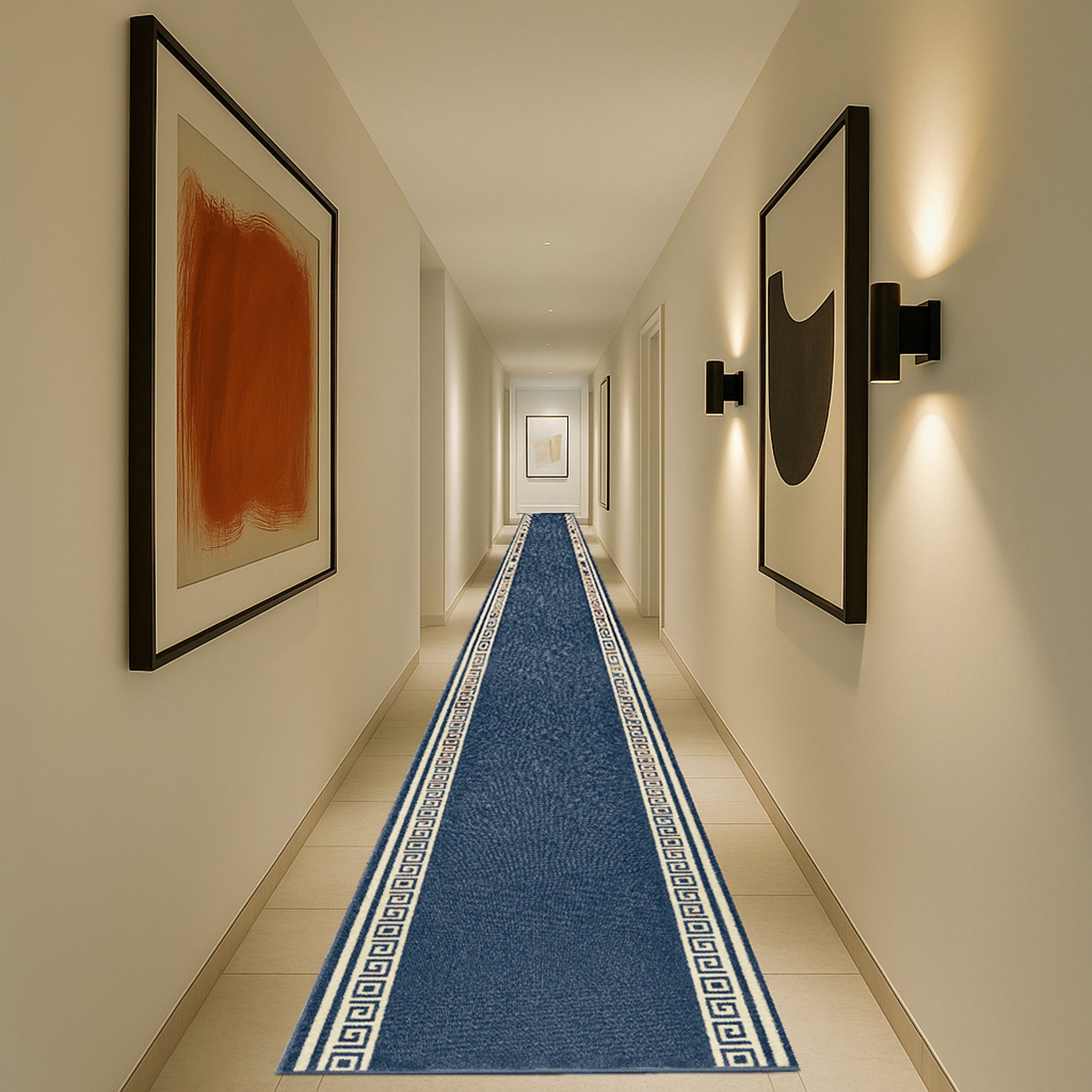 Stair Runner Non-Slip Kitchen Mat - Blue Luna Stair Runner Rug Masters