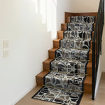 Stair Runner Non - Slip Kitchen Mat - Daisy Grey - Bargainia.com - 