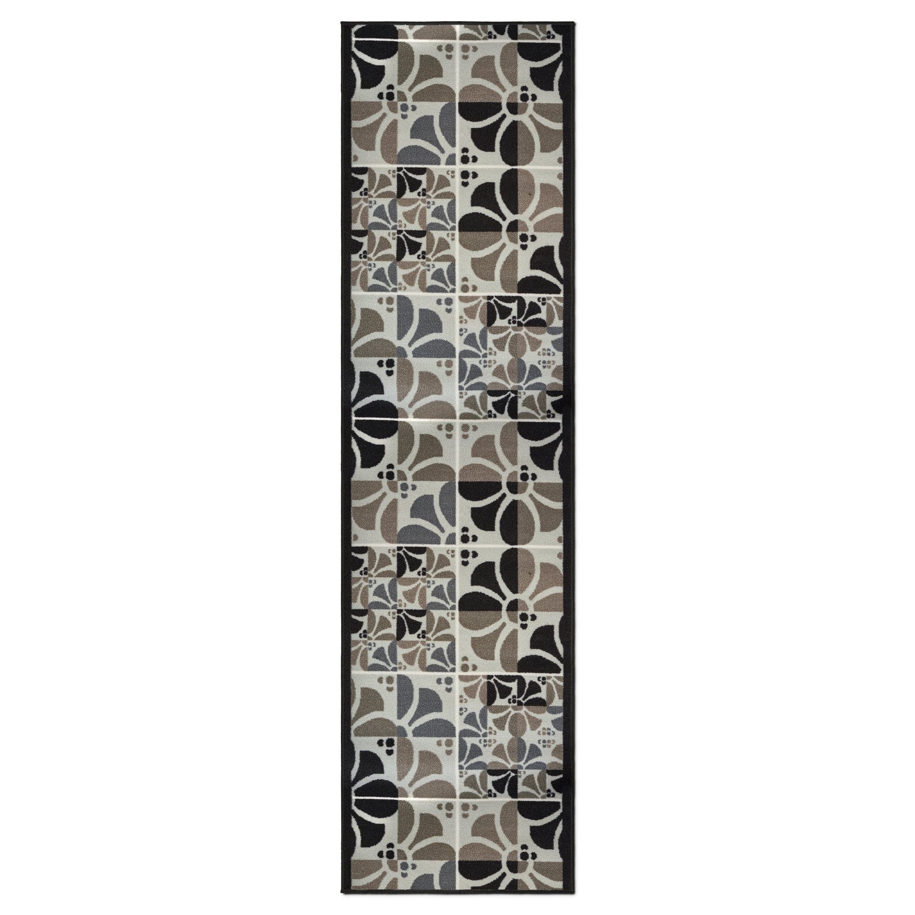 Stair Runner Non - Slip Kitchen Mat - Daisy Grey - Bargainia.com - 