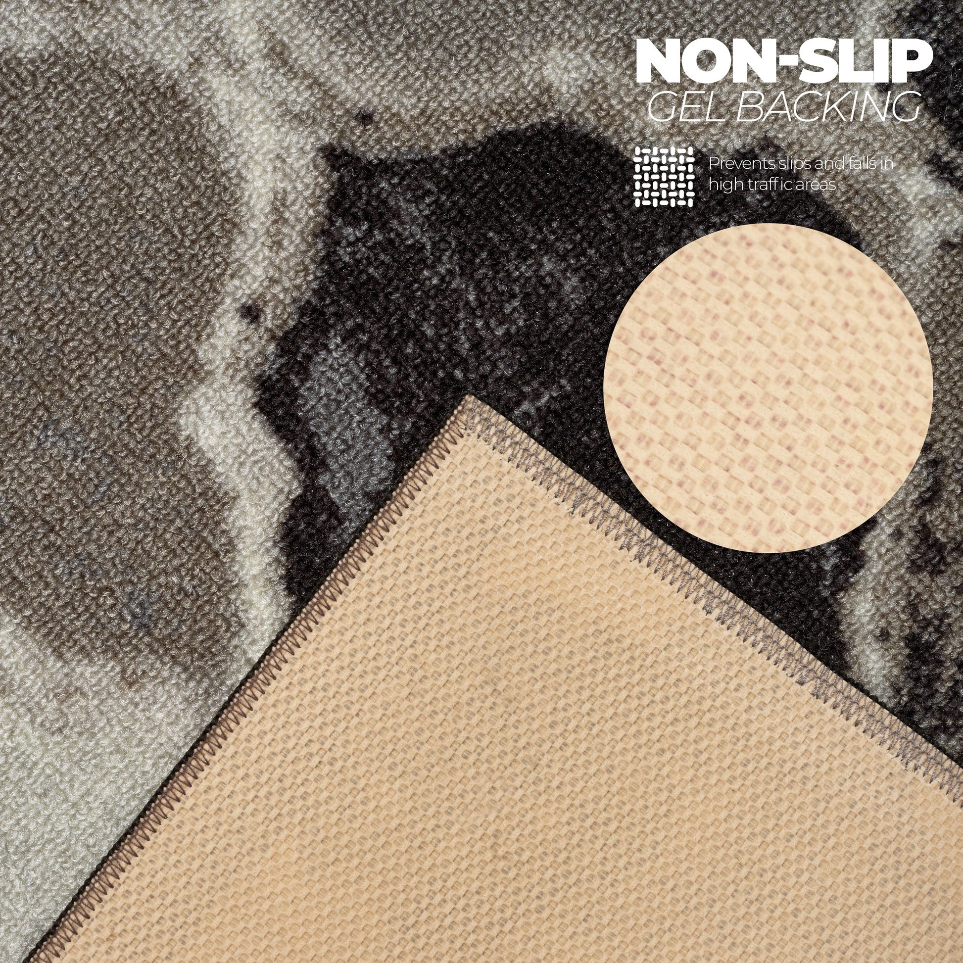 Stair Runner Non-Slip Kitchen Mat - Grey Anejo Rugs Rug Masters