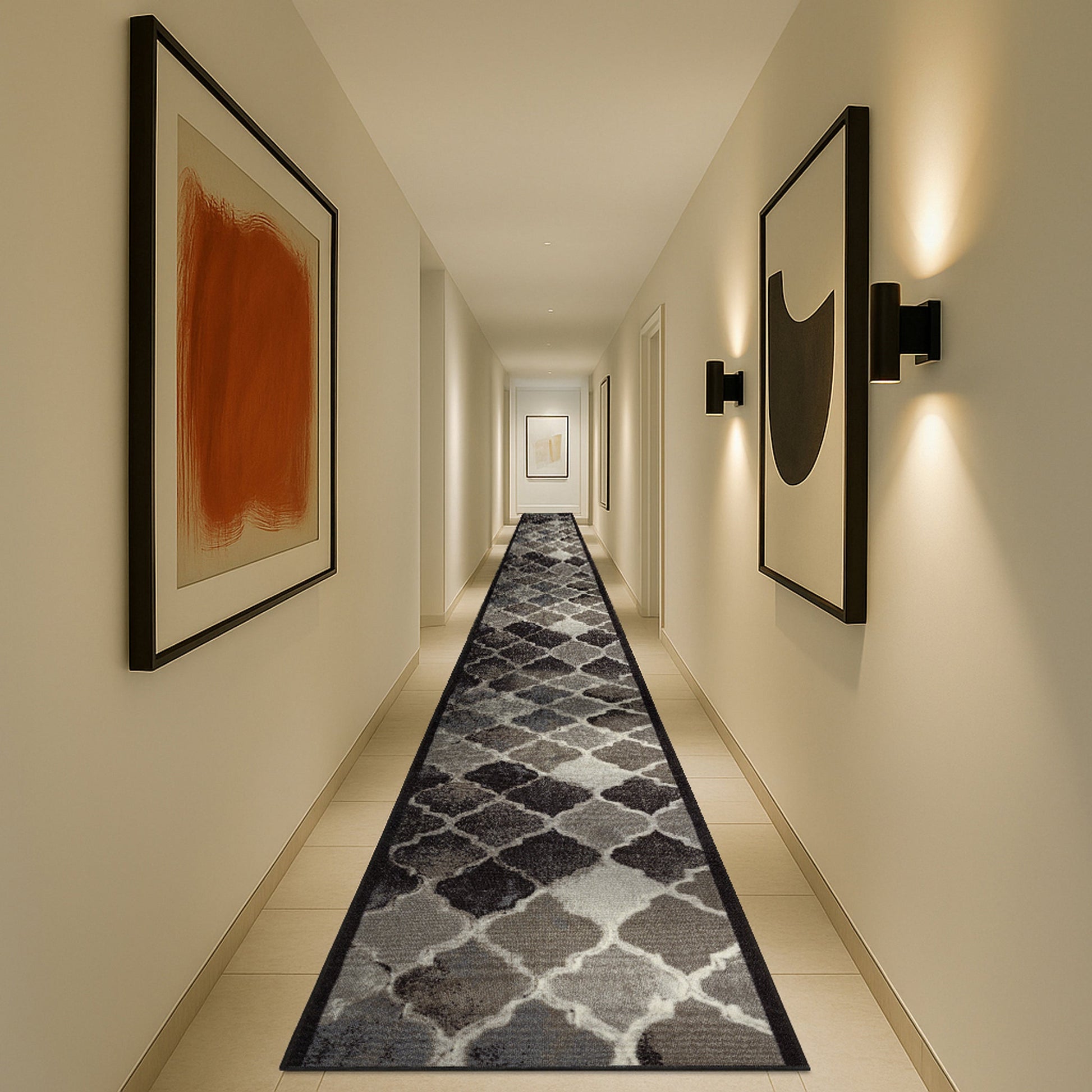 Stair Runner Non-Slip Kitchen Mat - Grey Anejo Rugs Rug Masters