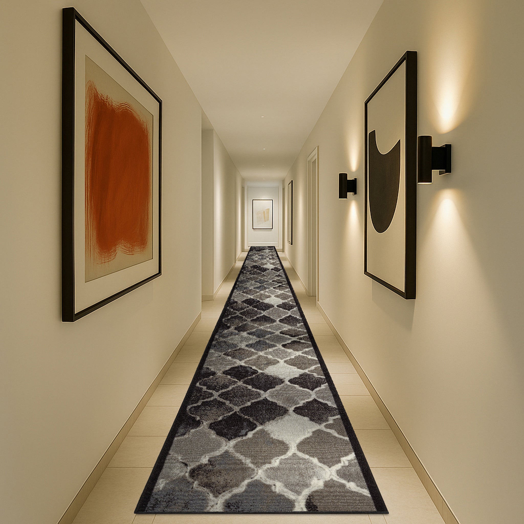 Stair Runner Non-Slip Kitchen Mat - Grey Anejo Rugs Rug Masters